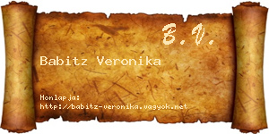 Babitz Veronika névjegykártya